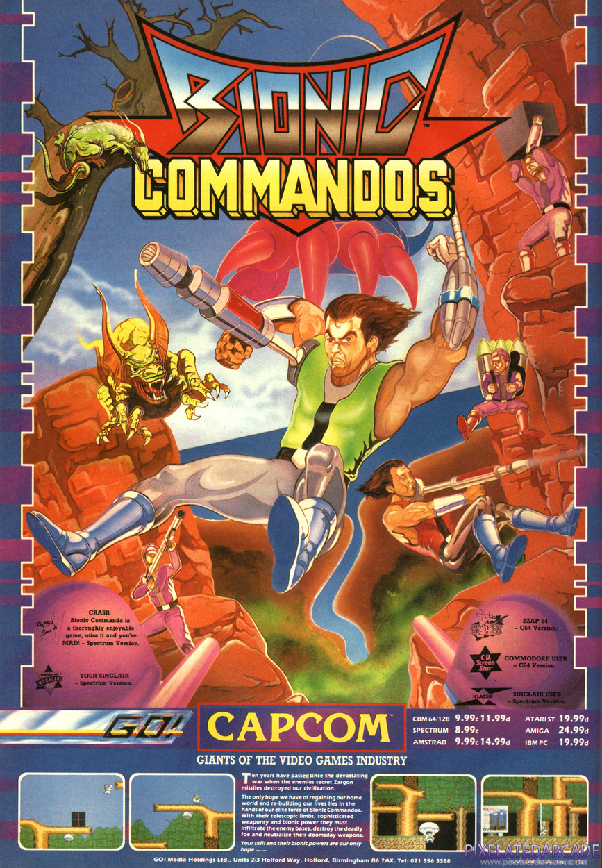 Bionic Commando Advertisement: July 1988 magazine ad