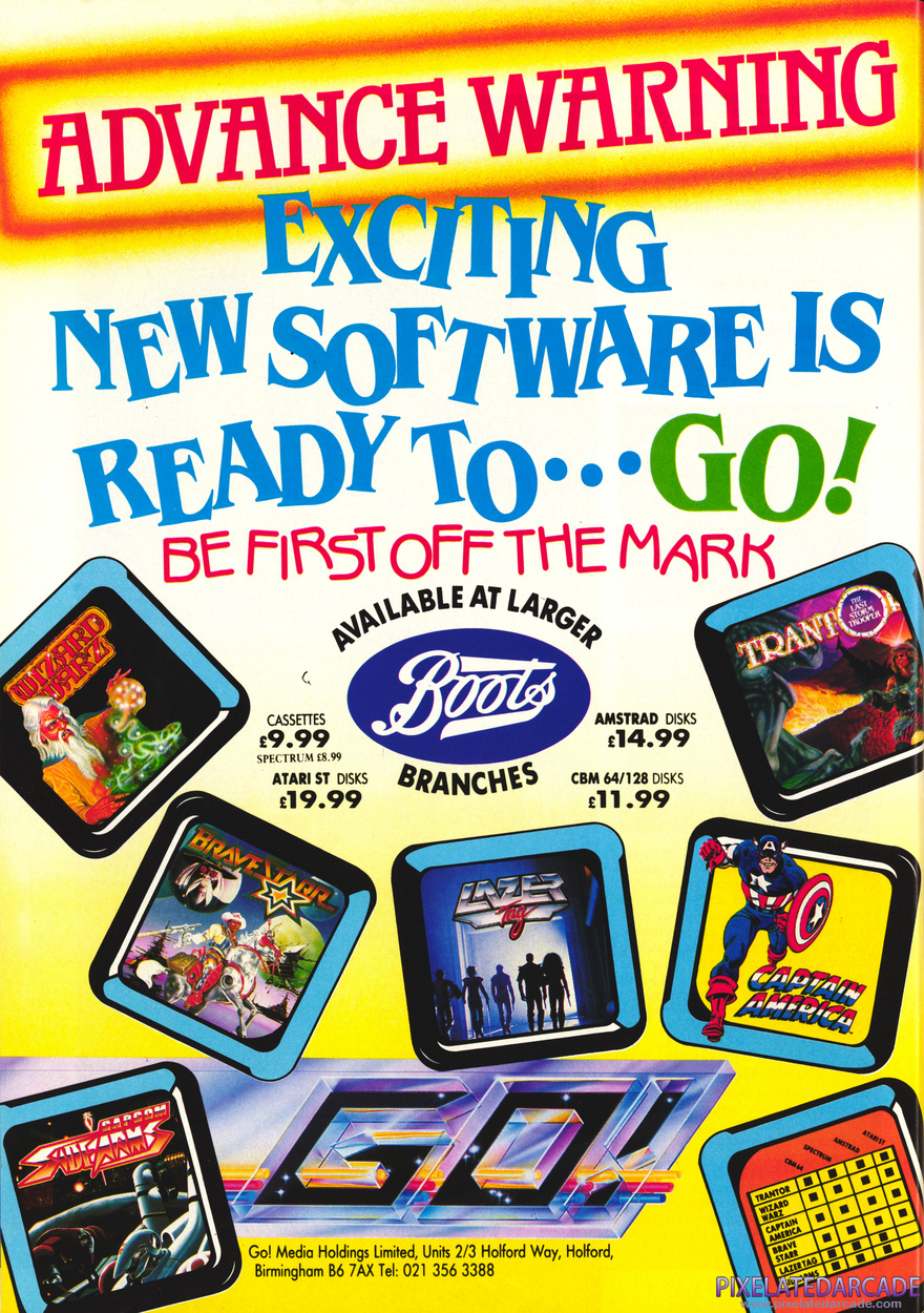 Wizard Warz Advertisement: Go! November 1987 magazine ad