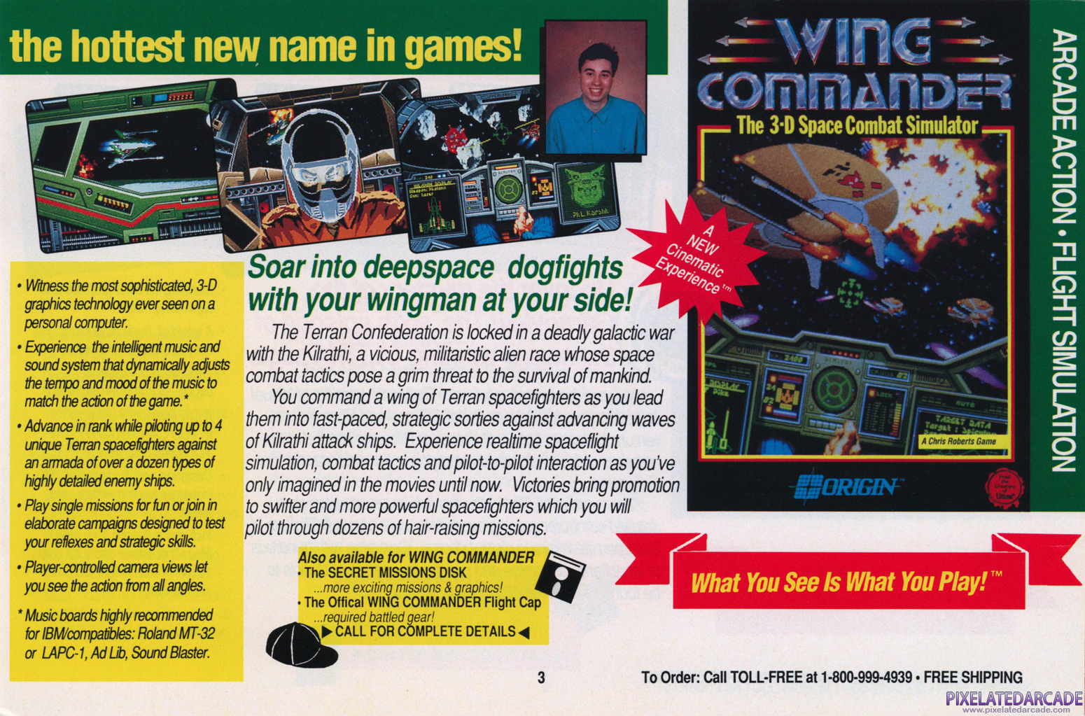 Wing Commander Advertisement: Origin 1990-1991 product catalog