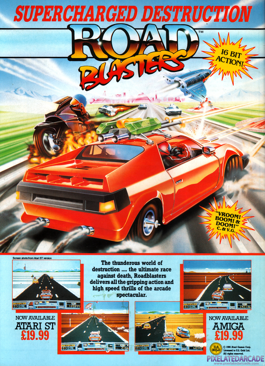 RoadBlasters Advertisement: April 1989 magazine ad