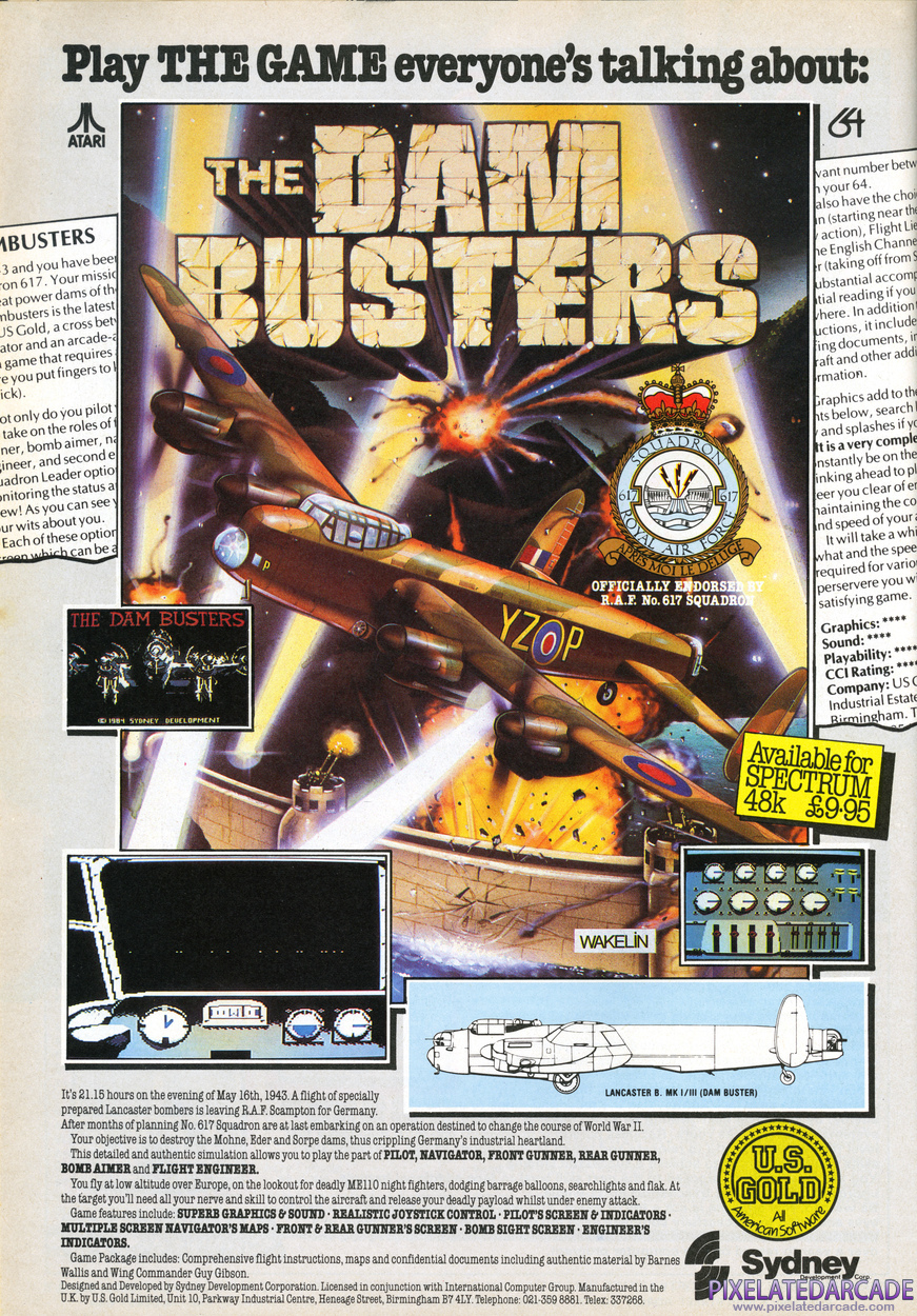 The Dam Busters Advertisement: July 1985 magazine ad