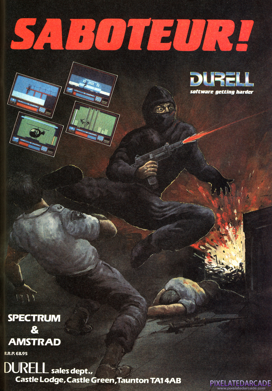 Saboteur Advertisement: December 1985 magazine ad