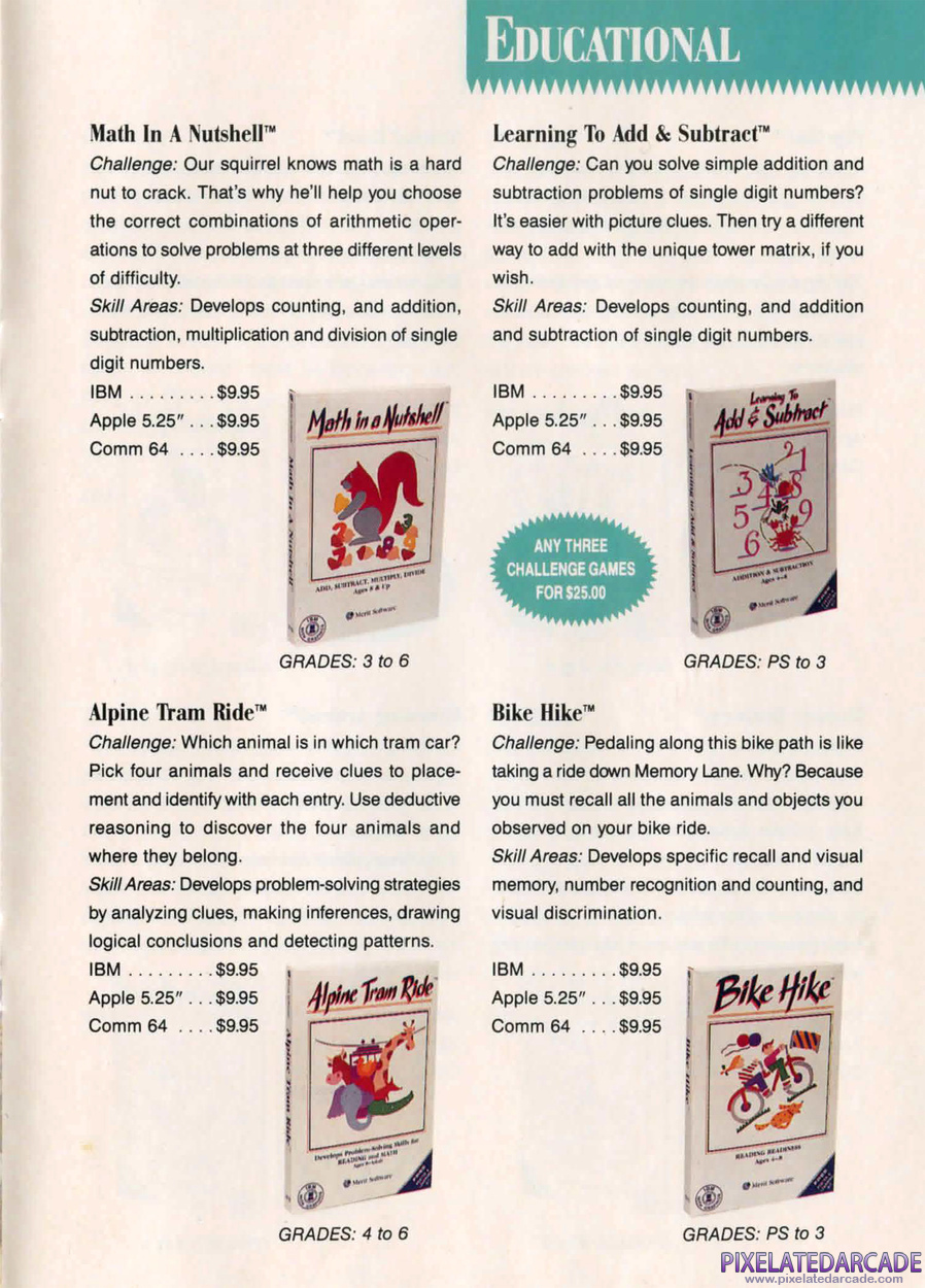 Math in a Nutshell Advertisement: Merit Software 1991 product catalog
