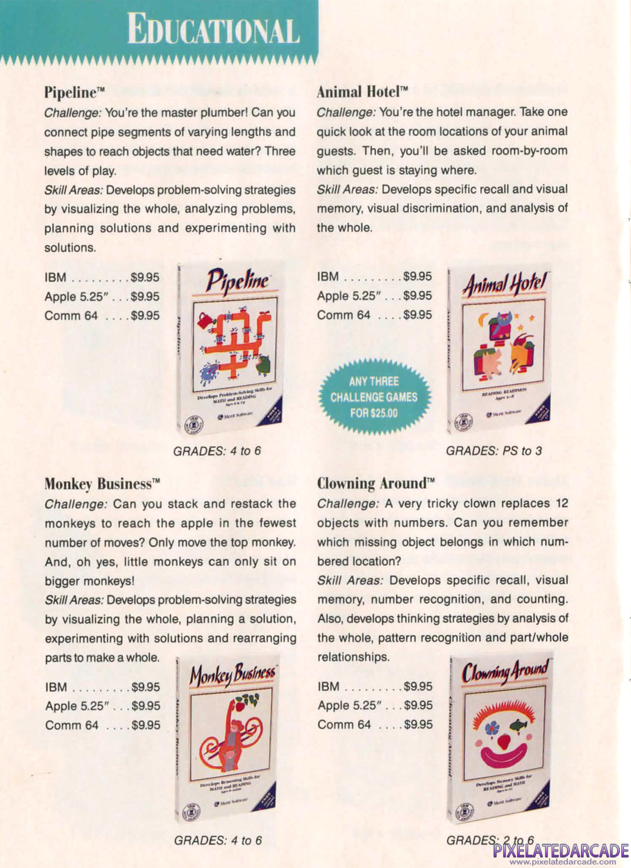 Pipeline Advertisement: Merit Software 1991 product catalog