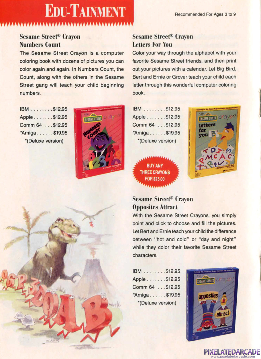 The Sesame Street Crayon: Opposites Attract Advertisement: Merit Software 1991 product catalog The Sesame Street Crayon: Opposites Attract Advertisement: Merit Software 1991 product catalog