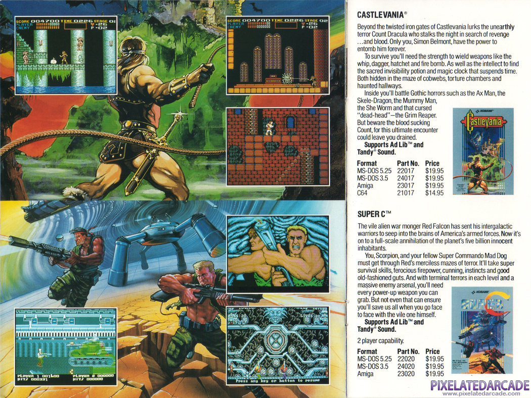 Castlevania Advertisement: Konami 1991 product catalog