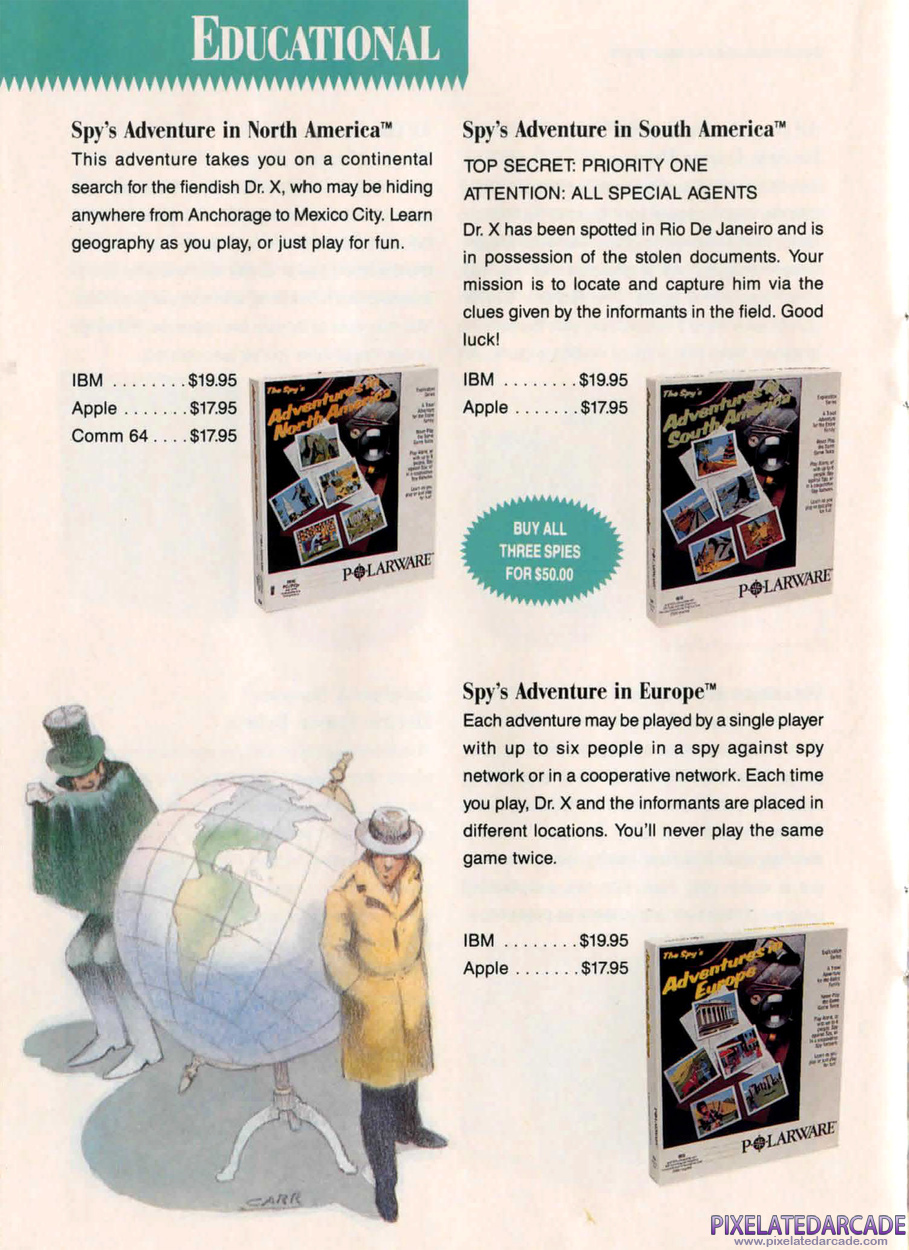 The Spy's Adventures in South America Advertisement: Merit Software 1991 product catalog
