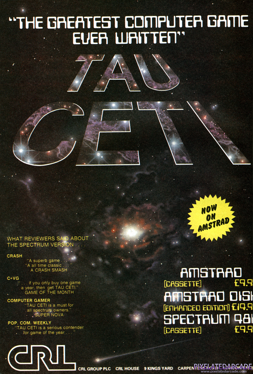 Tau Ceti Advertisement: March 1986 magazine ad