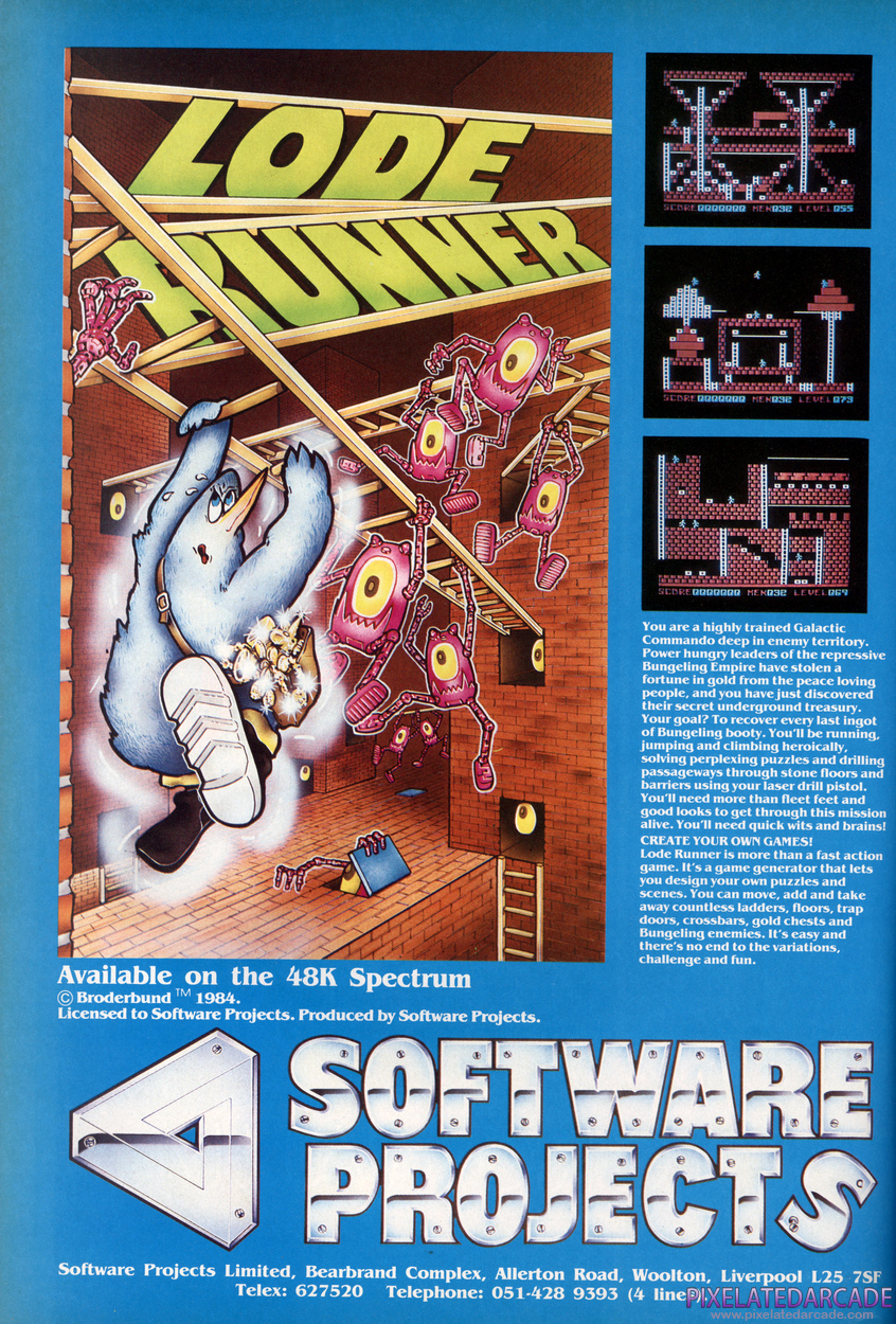 Lode Runner Advertisement: December 1984 magazine ad