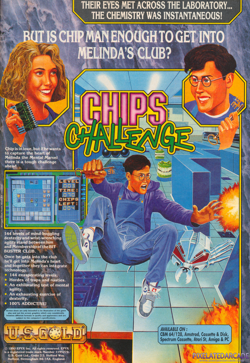 Chip's Challenge Advertisement: February 1991 magazine ad