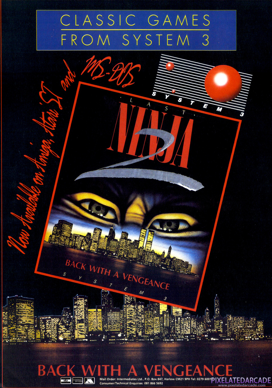 Last Ninja 2: Back with a Vengeance Advertisement: July 1990 magazine ad