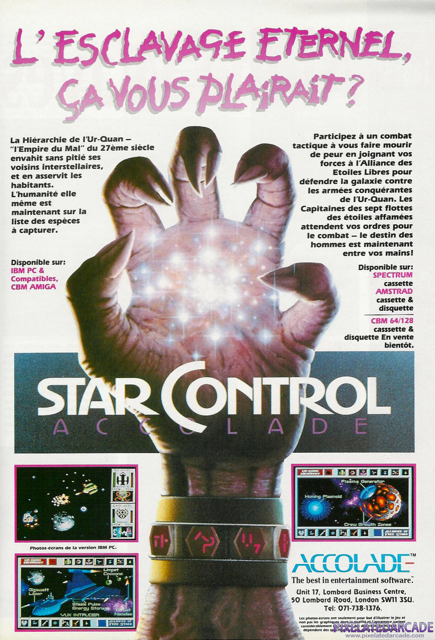 Star Control Advertisement: December 1990 magazine ad (French)