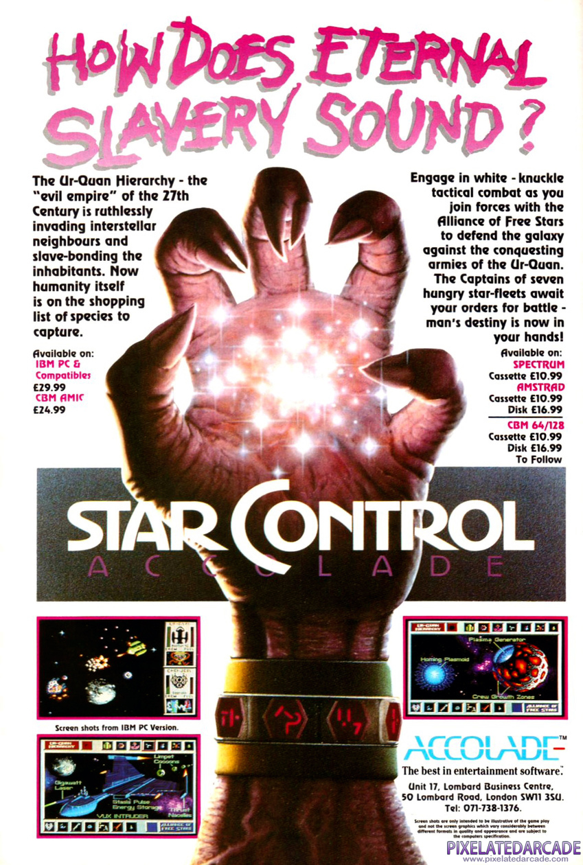 Star Control Advertisement: January 1991 magazine ad