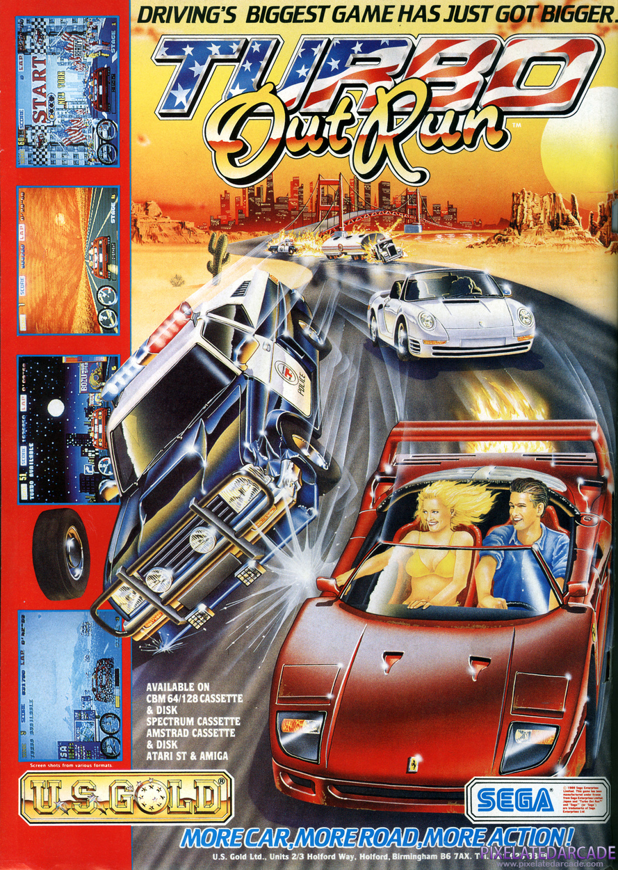 Turbo OutRun Advertisement: January 1990 magazine ad