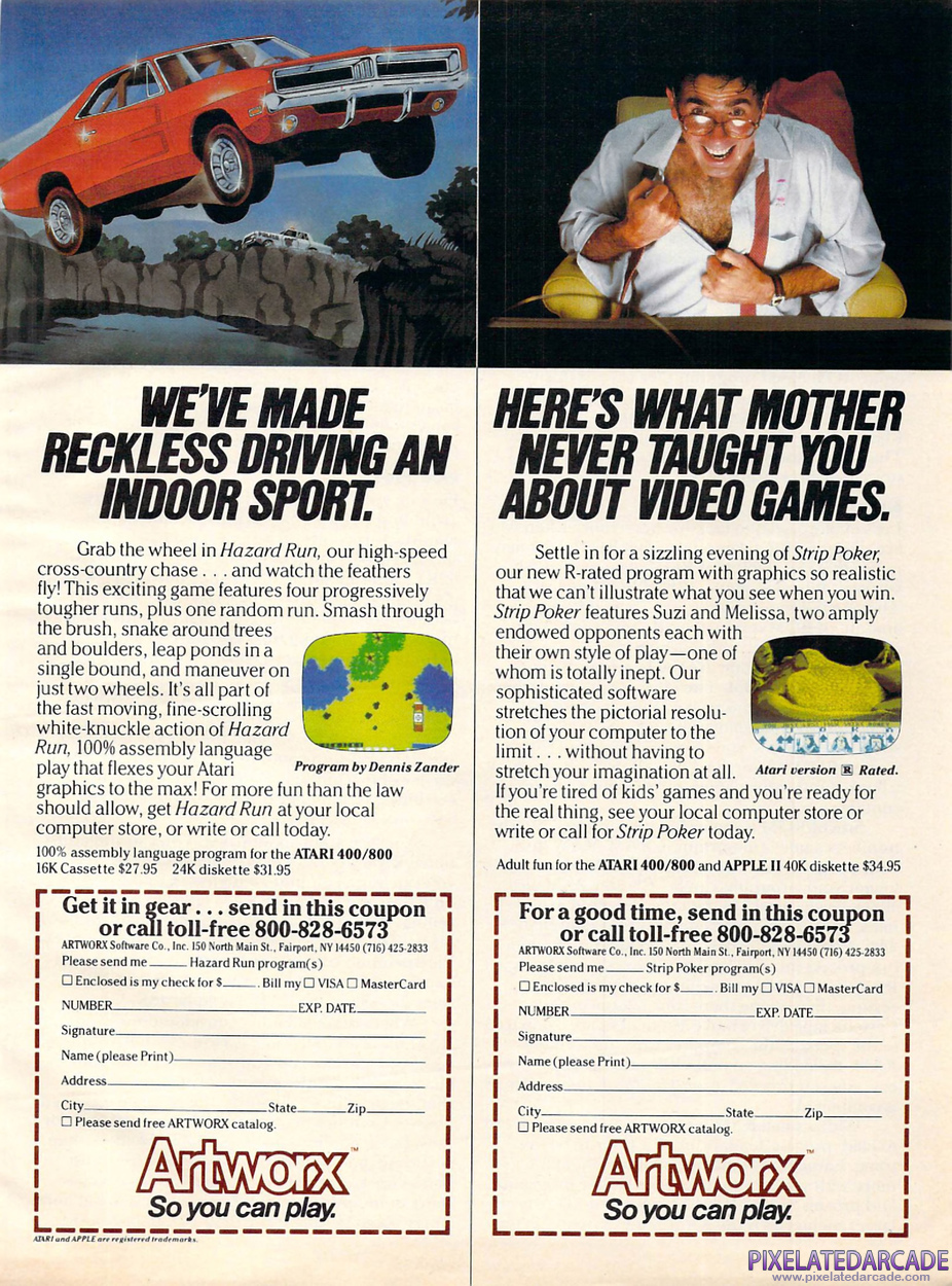 Strip Poker: A Sizzling Game of Chance Advertisement: December 1982 magazine ad