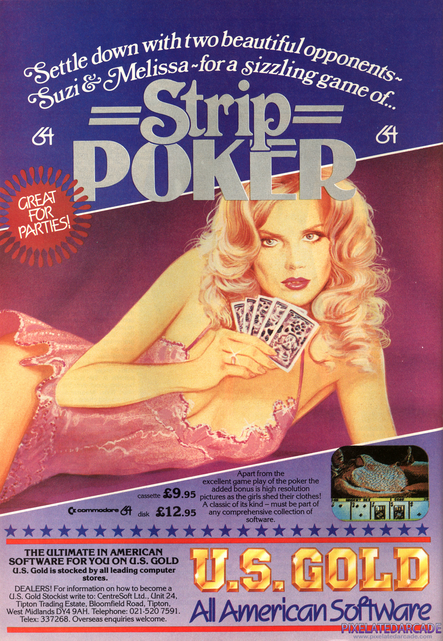 Strip Poker: A Sizzling Game of Chance Advertisement: September 1984 magazine ad