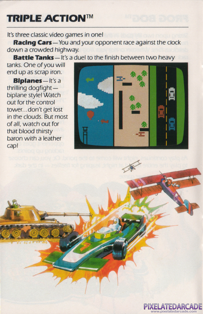 Triple Action Advertisement: Triple Action in the Mattel Electronics product catalog