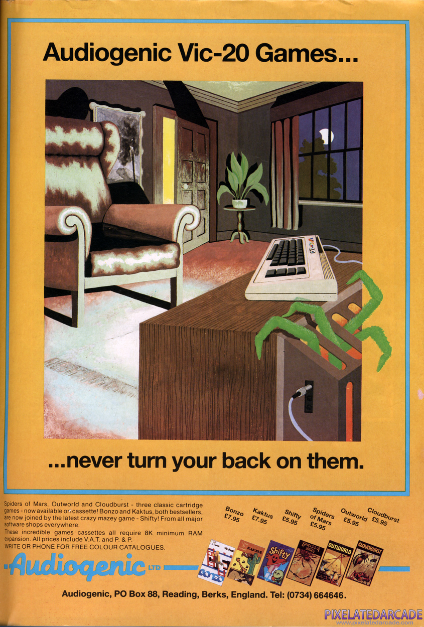 Spiders of Mars Advertisement: Audiogenic June 1984 magazine ad