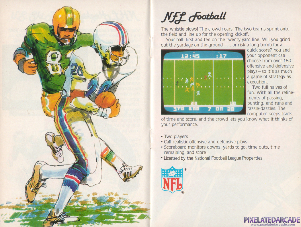 NFL Football Advertisement: Mattel Electronics 1981 product catalog