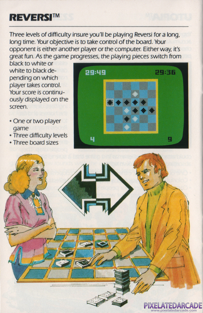 Reversi Advertisement: Reversi in the Mattel Electronics product catalog