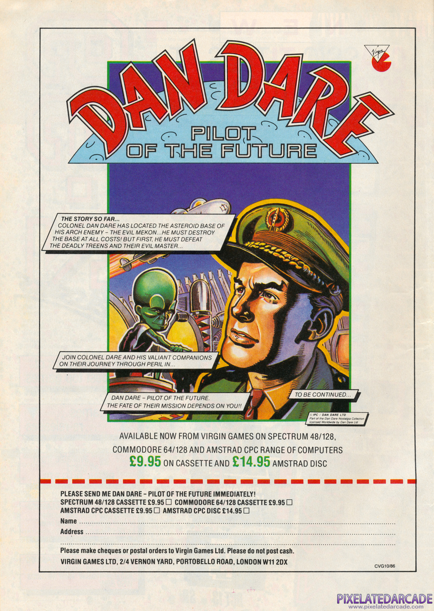 Dan Dare: Pilot of the Future Advertisement: October 1986 magazine ad