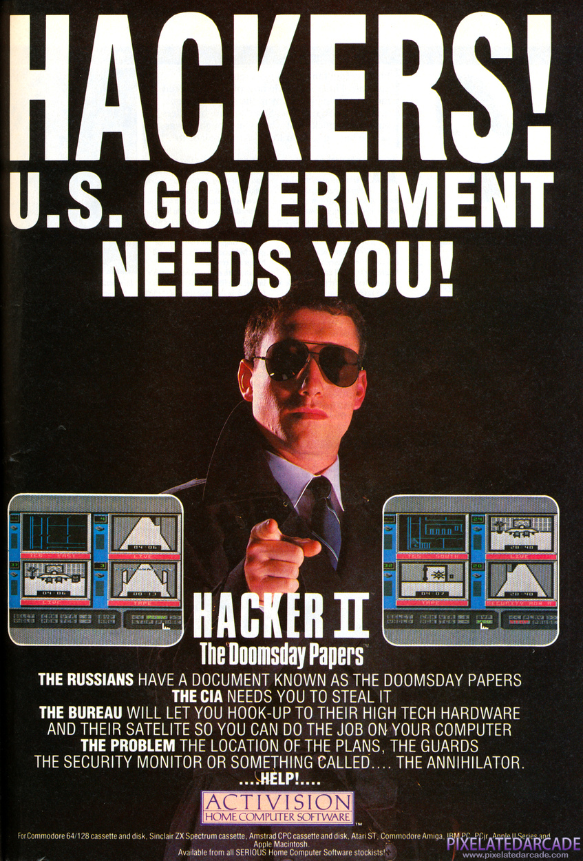 Hacker II: The Doomsday Papers Advertisement: October 1986 magazine ad