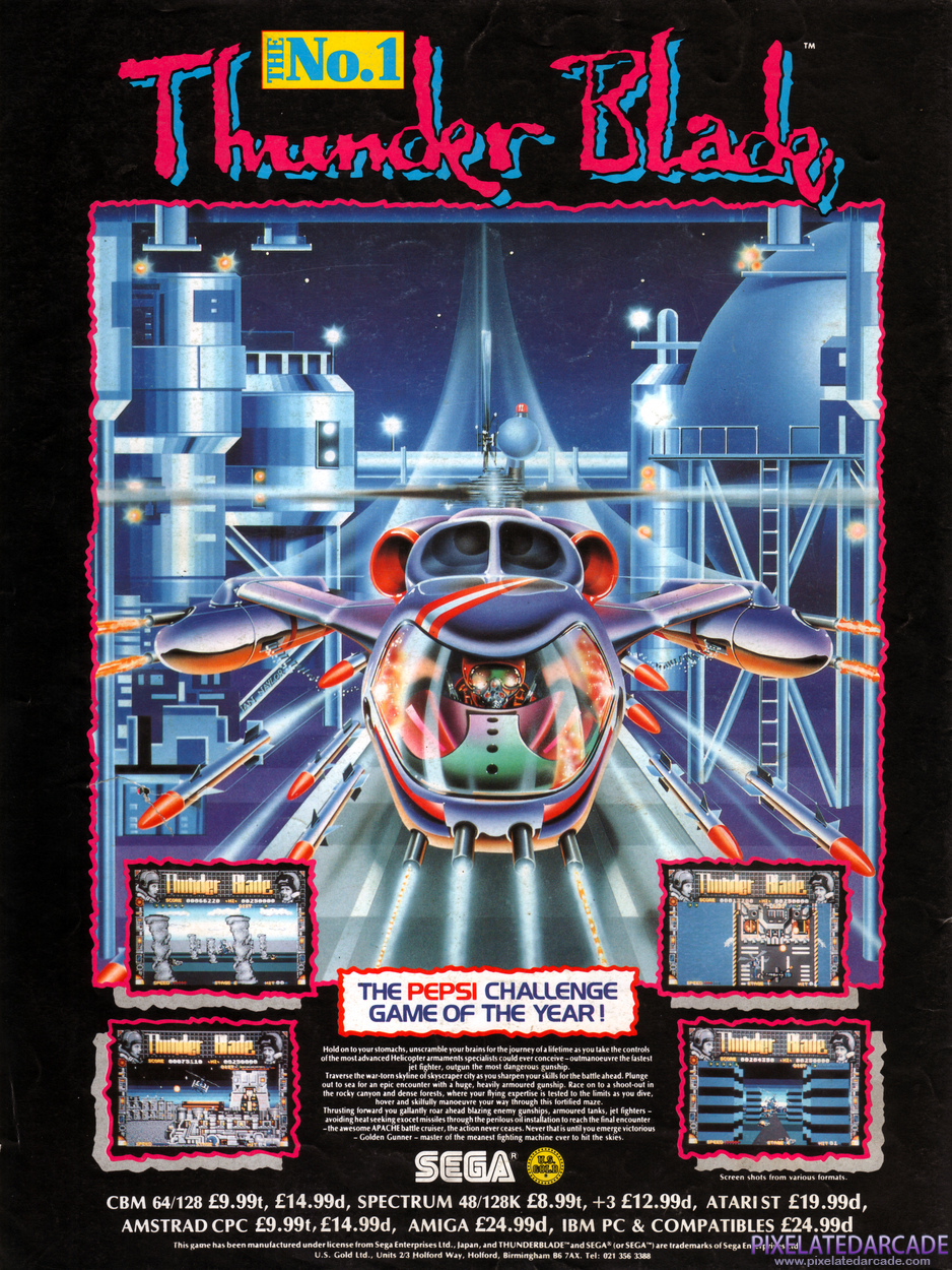 Thunder Blade Advertisement: January 1989 magazine ad