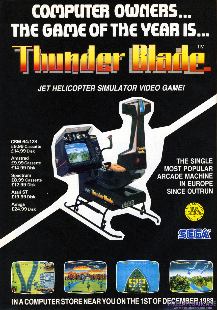 Thunder Blade Advertisement: November 1988 magazine ad