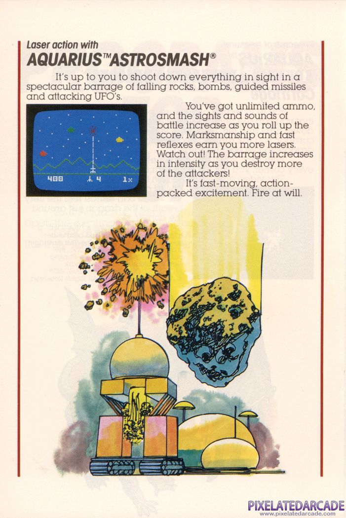 Astrosmash Advertisement: Mattel Aquarius Program Catalog