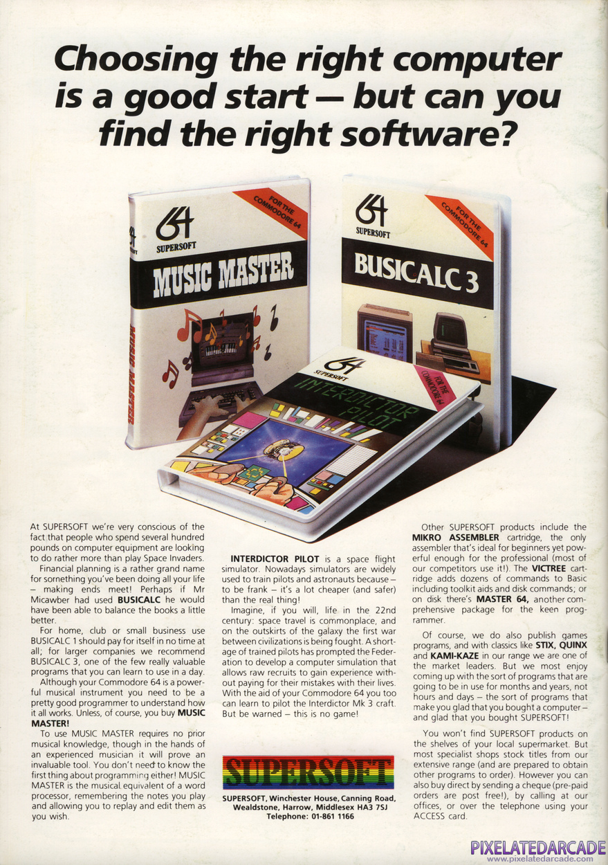 Interdictor Pilot Advertisement: March 1985 magazine ad