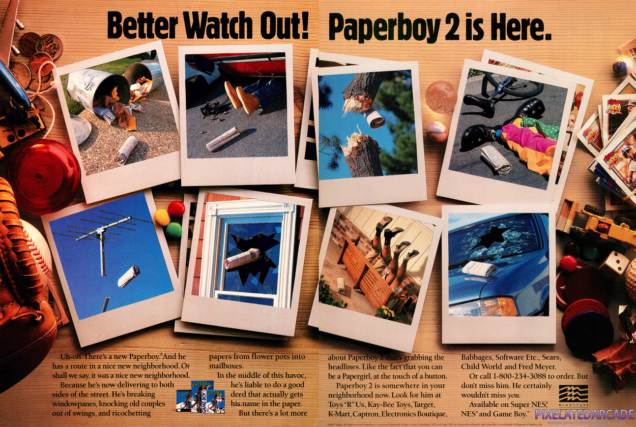 Paperboy 2 Advertisement: January 1992 magazine ad