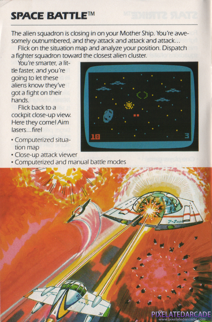Space Battle Advertisement: Space Battle in the Mattel Electronics product catalog