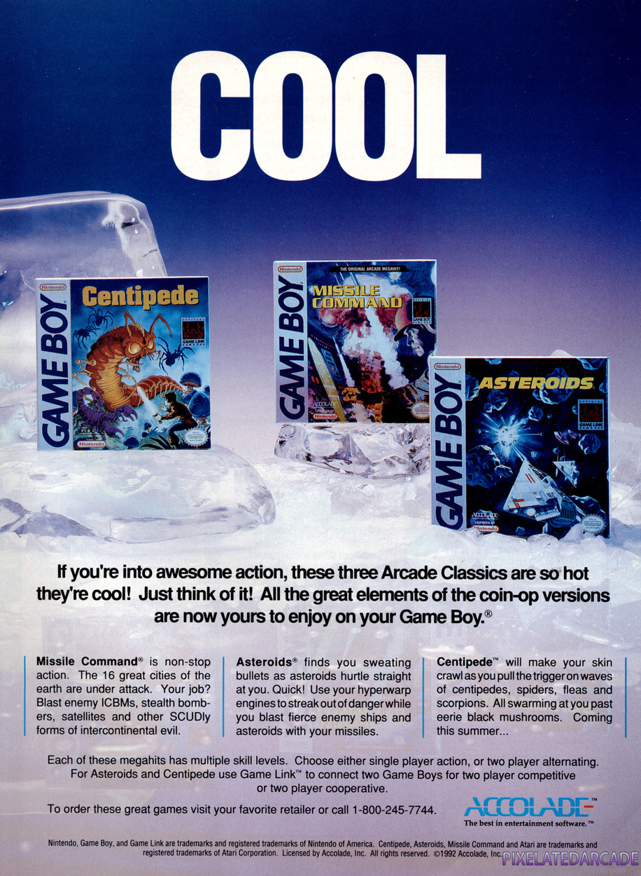 Asteroids Advertisement: July 1992 magazine ad