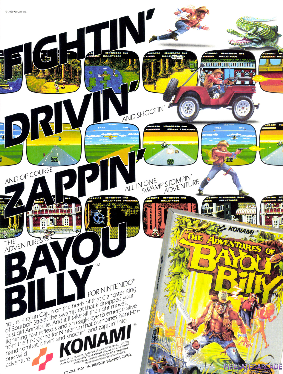 The Adventures of Bayou Billy Advertisement: July 1989 magazine ad
