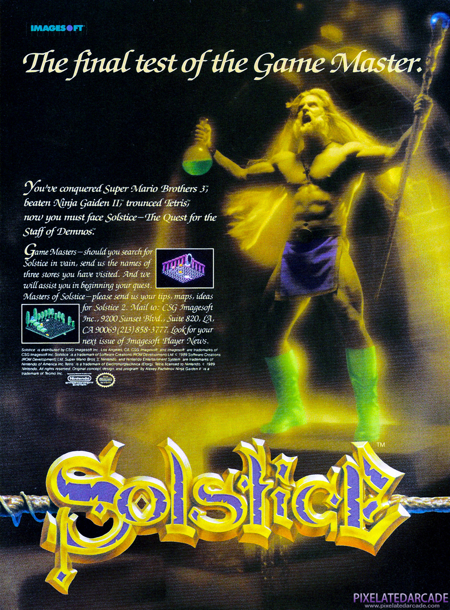 Solstice: The Quest for the Staff of Demnos Advertisement: February 1991 magazine ad