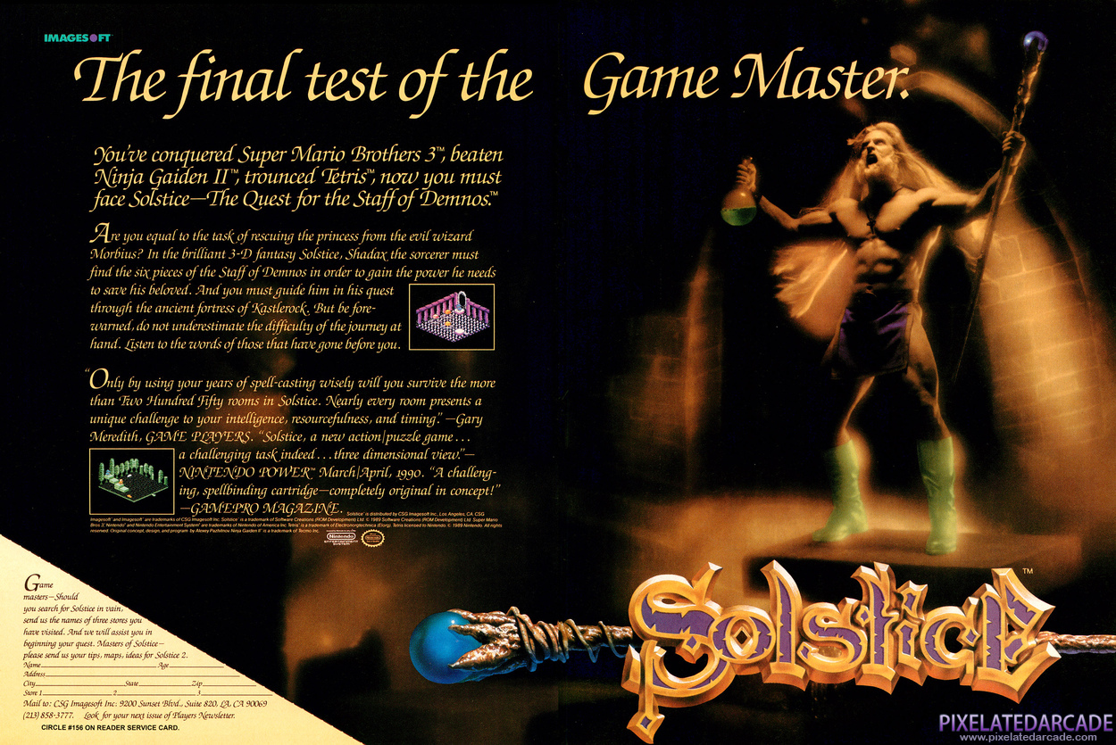 Solstice: The Quest for the Staff of Demnos Advertisement: January 1991 magazine ad