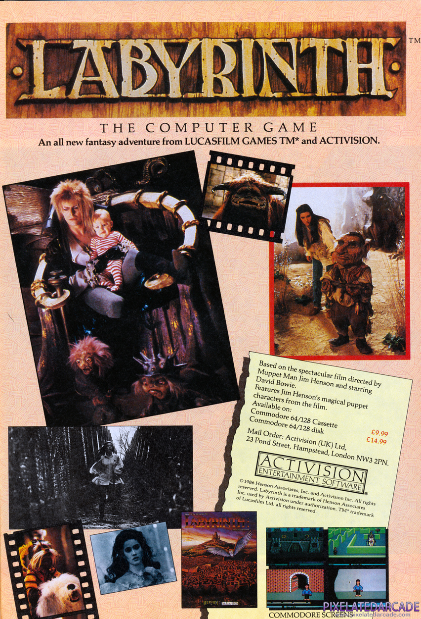 Labyrinth: The Computer Game Advertisement: January 1987 magazine ad