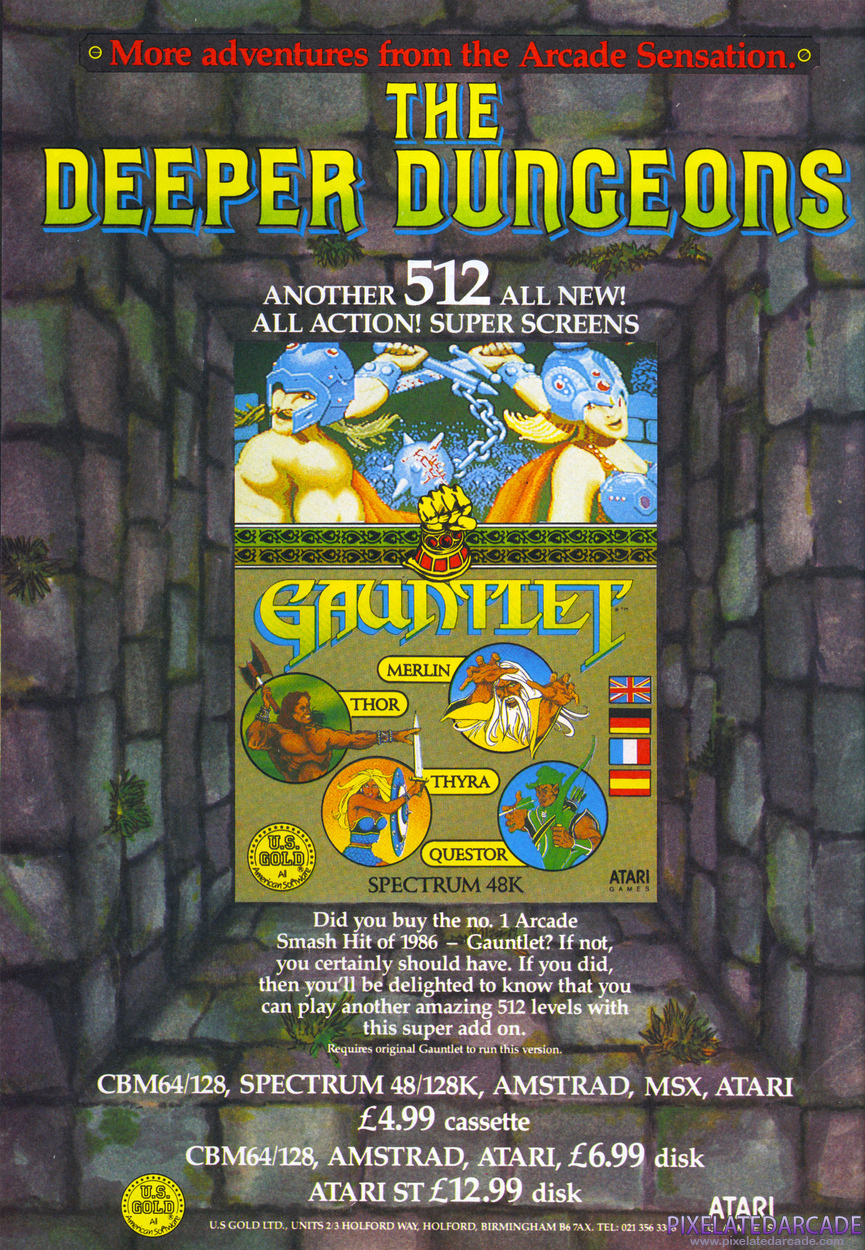 Gauntlet: The Deeper Dungeons Advertisement: May 1987 magazine ad