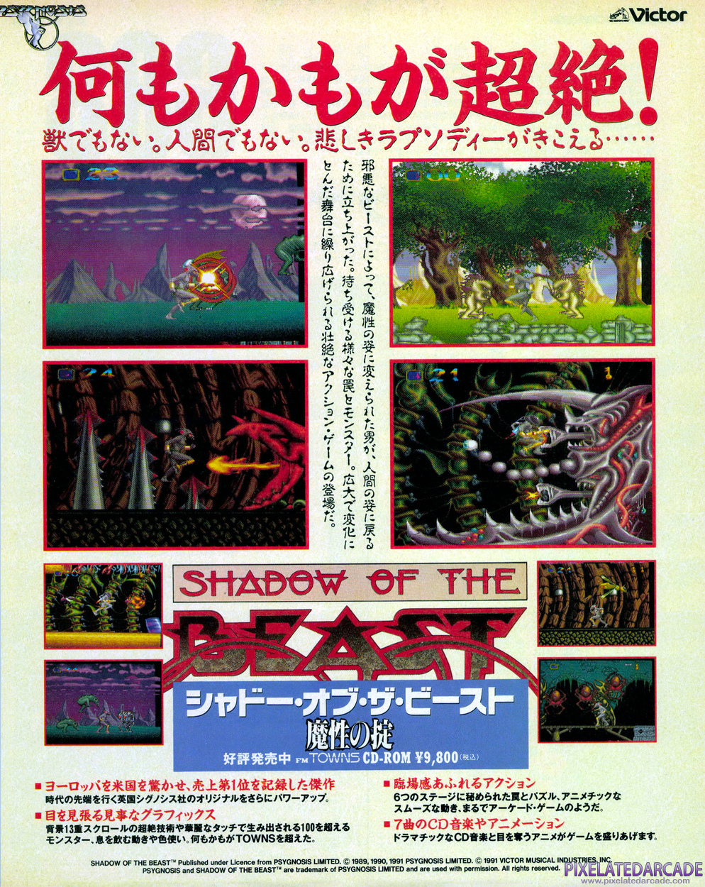 Shadow of the Beast Advertisement: October 1991 magazine ad