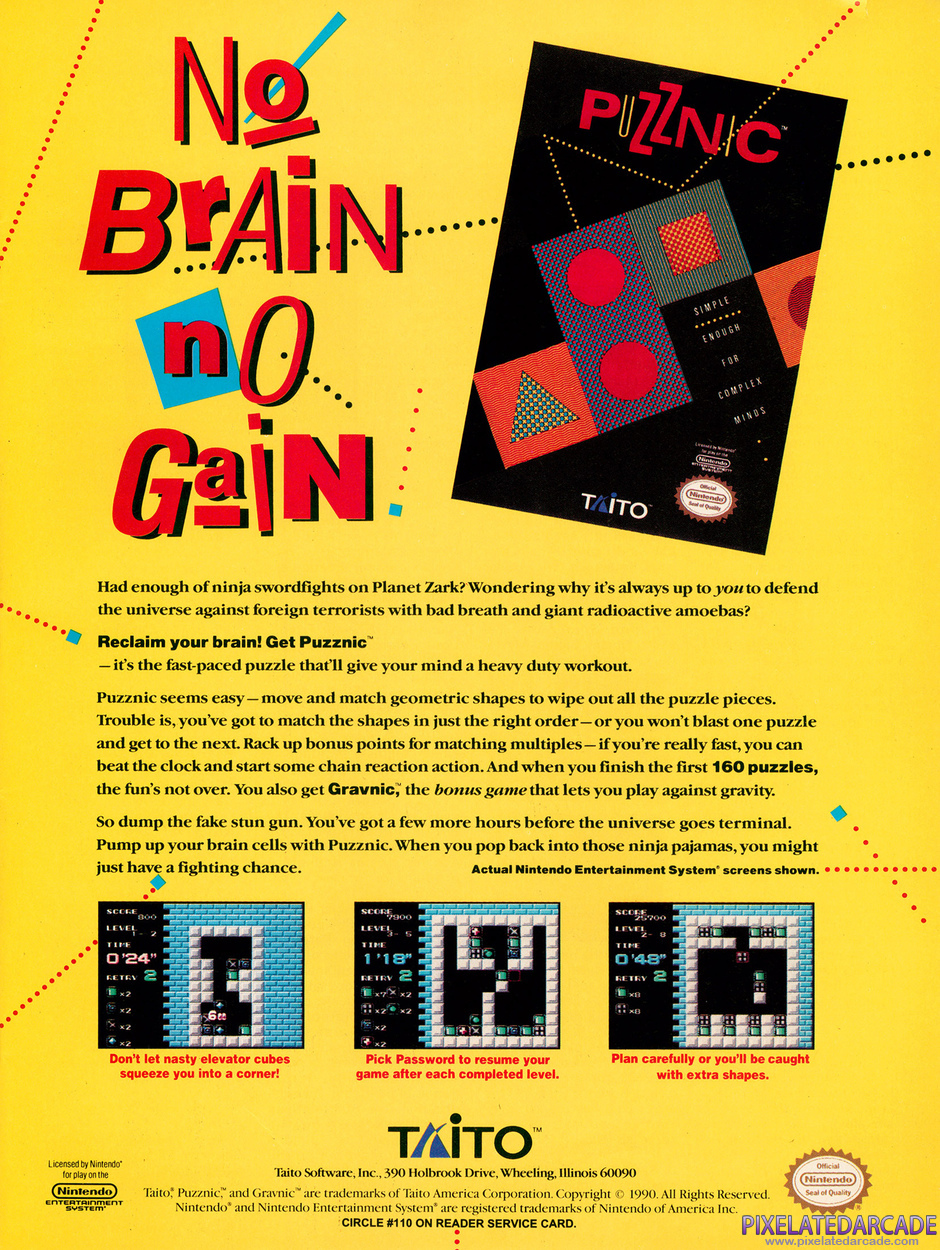 Puzznic Advertisement: January 1991 magazine ad