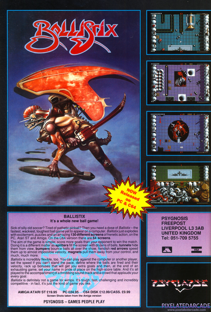 Ballistix Advertisement: November 1989 magazine ad
