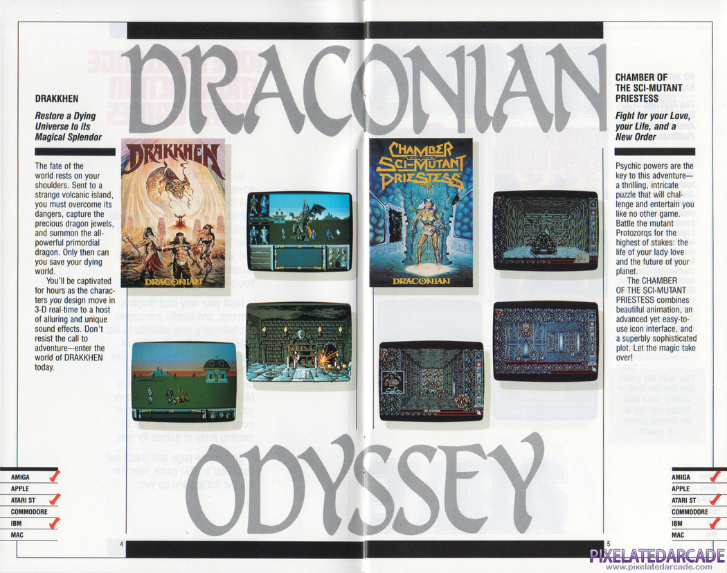 Drakkhen Advertisement: Data East 1990 product catalog