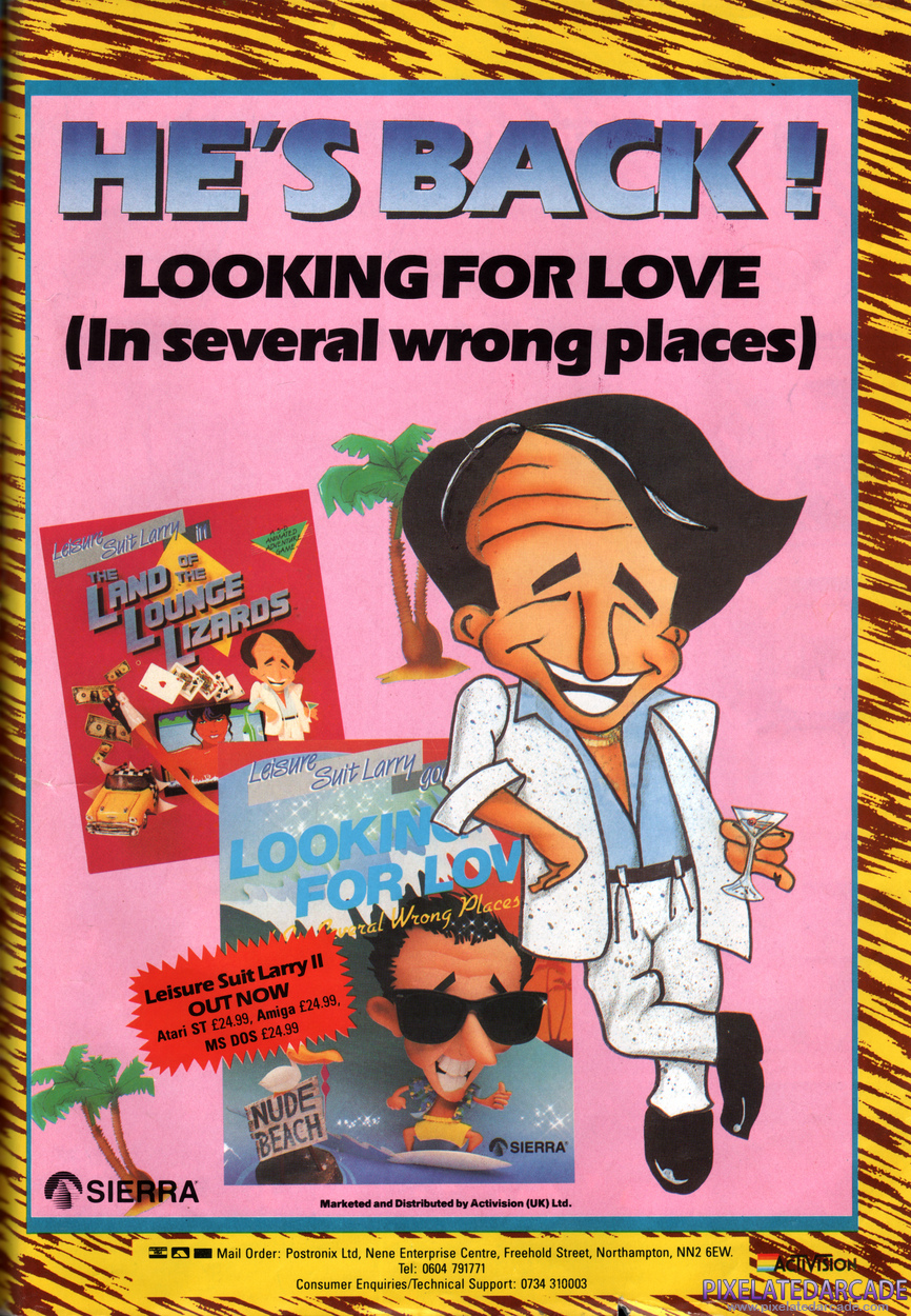 Leisure Suit Larry Goes Looking for Love (In Several Wrong Places) Advertisement: June 1989 magazine ad