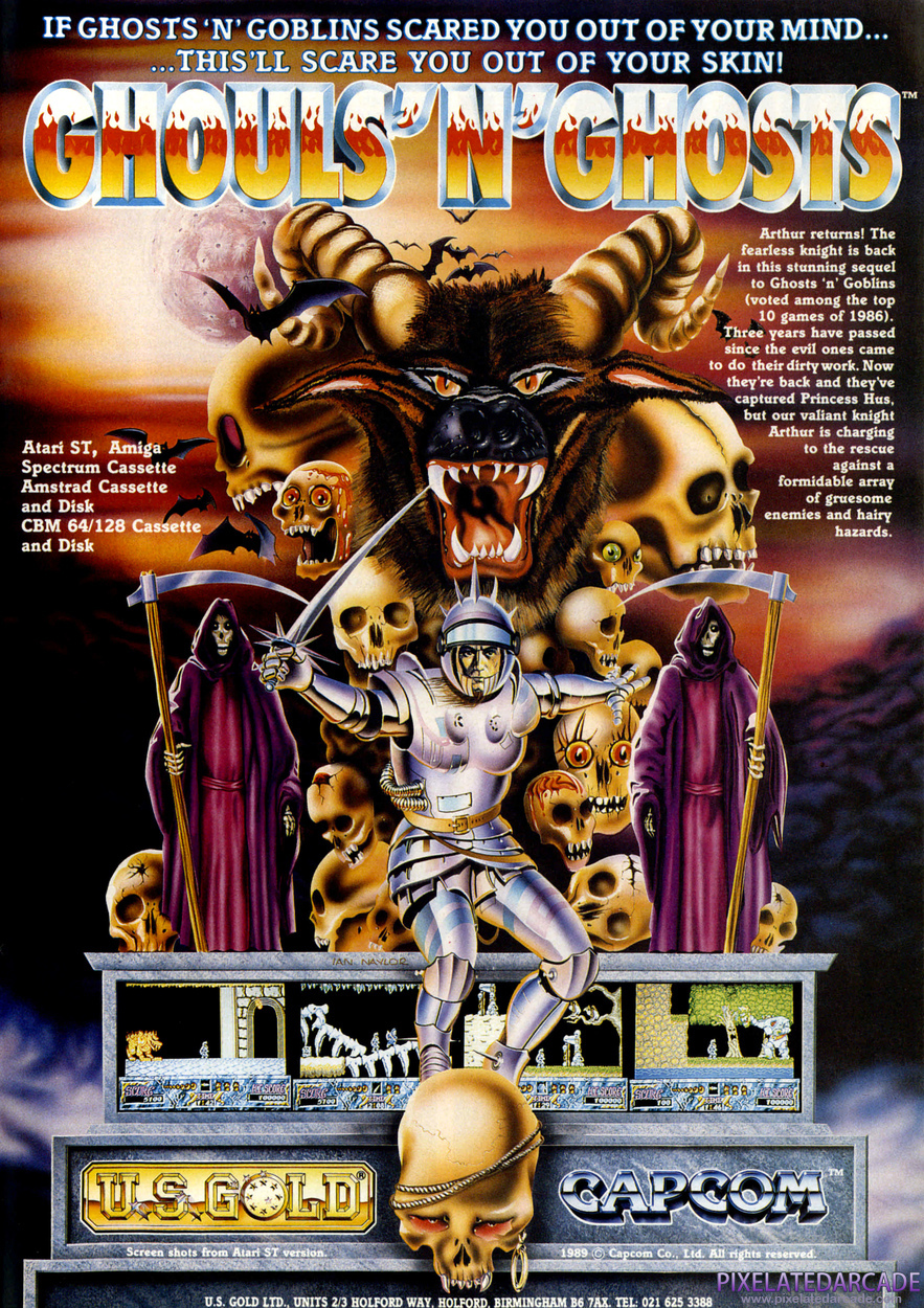 Ghouls 'N Ghosts Advertisement: December 1989 magazine ad