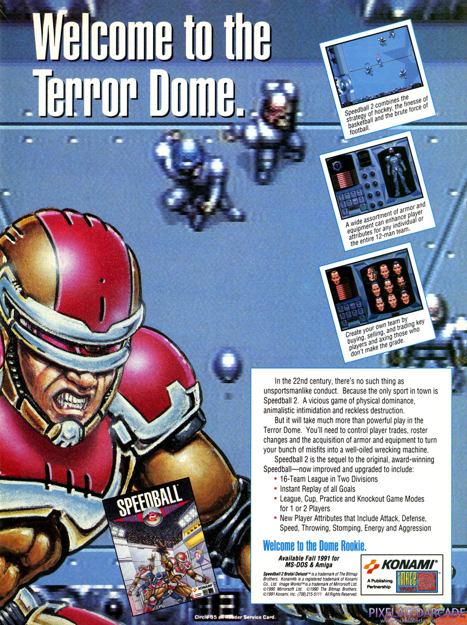 Speedball 2: Brutal Deluxe Advertisement: December 1991 magazine ad