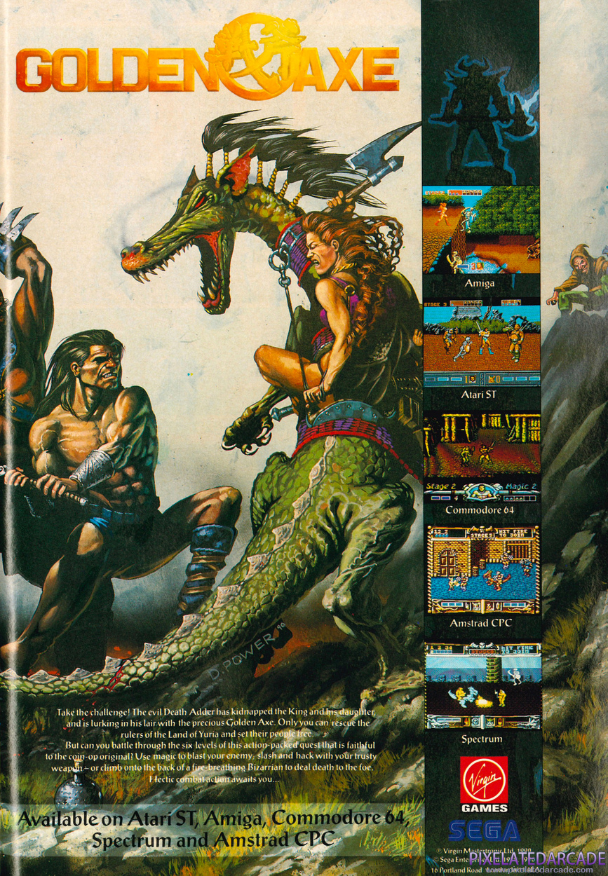 Golden Axe Advertisement: December 1990 magazine ad
