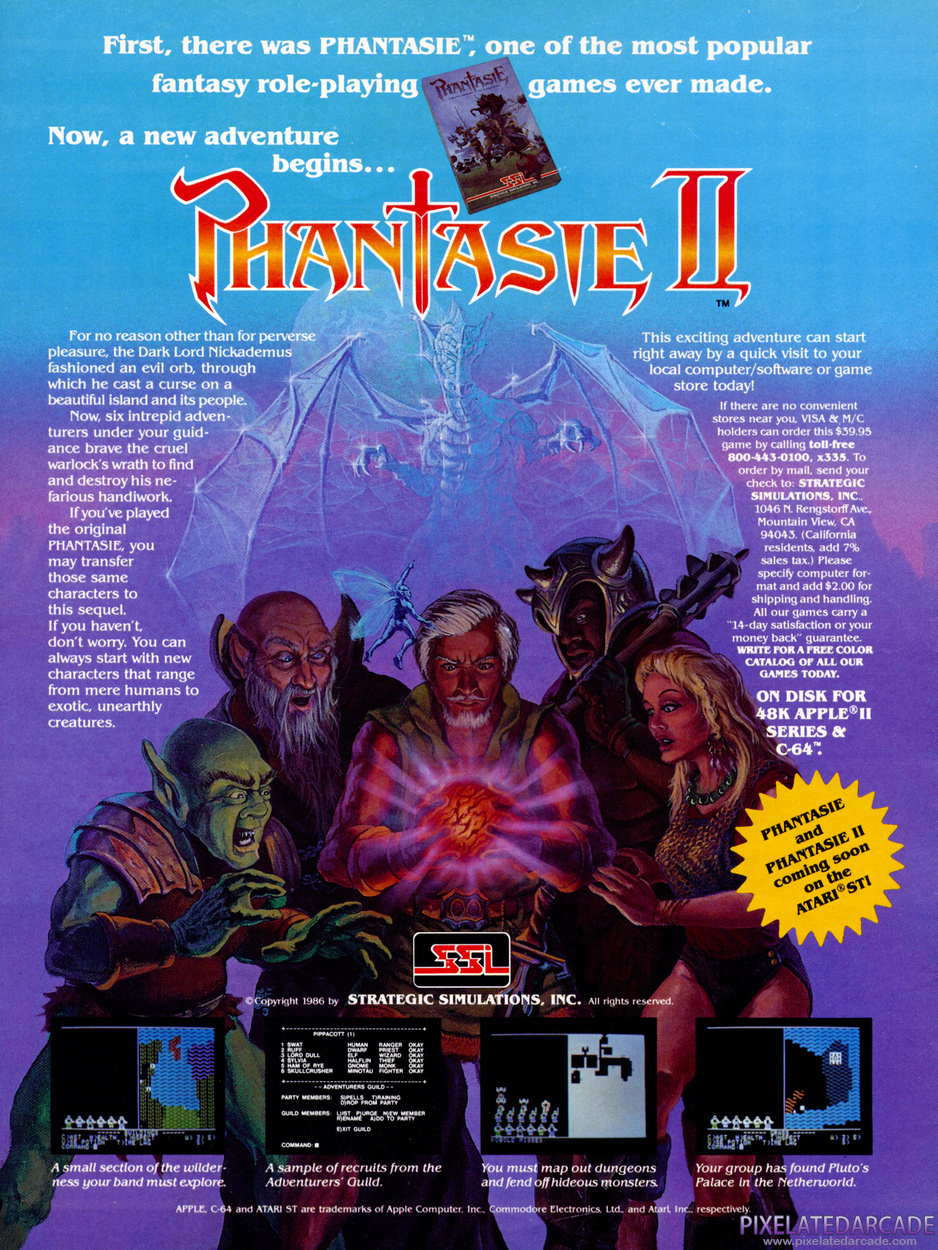 Phantasie II Advertisement: May 1986 magazine ad