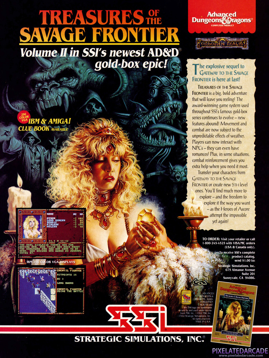 Treasures of the Savage Frontier Advertisement: April 1992 magazine ad