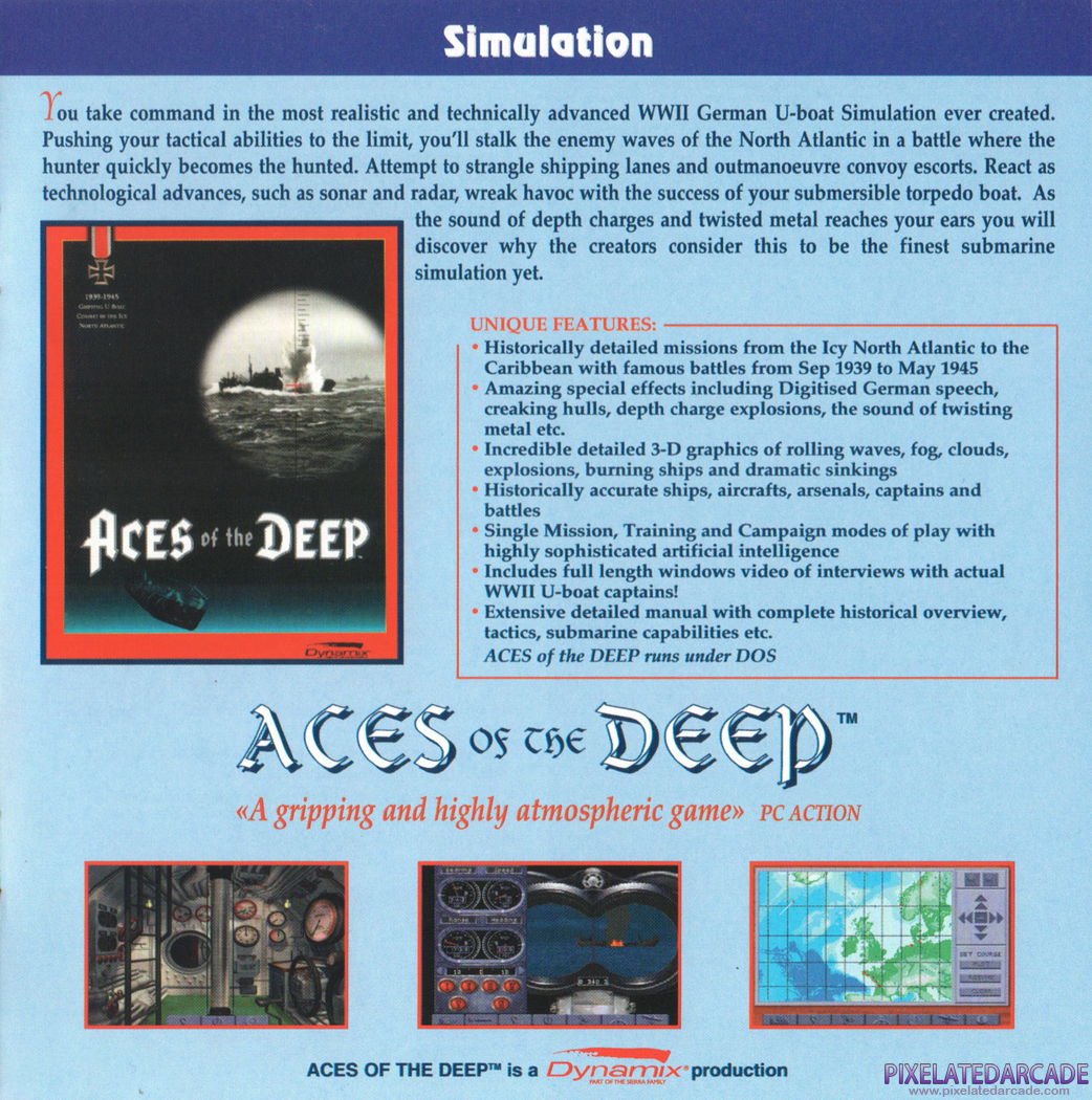 Aces of the Deep Advertisement: Sierra 1994-1995 Multimedia Catalog