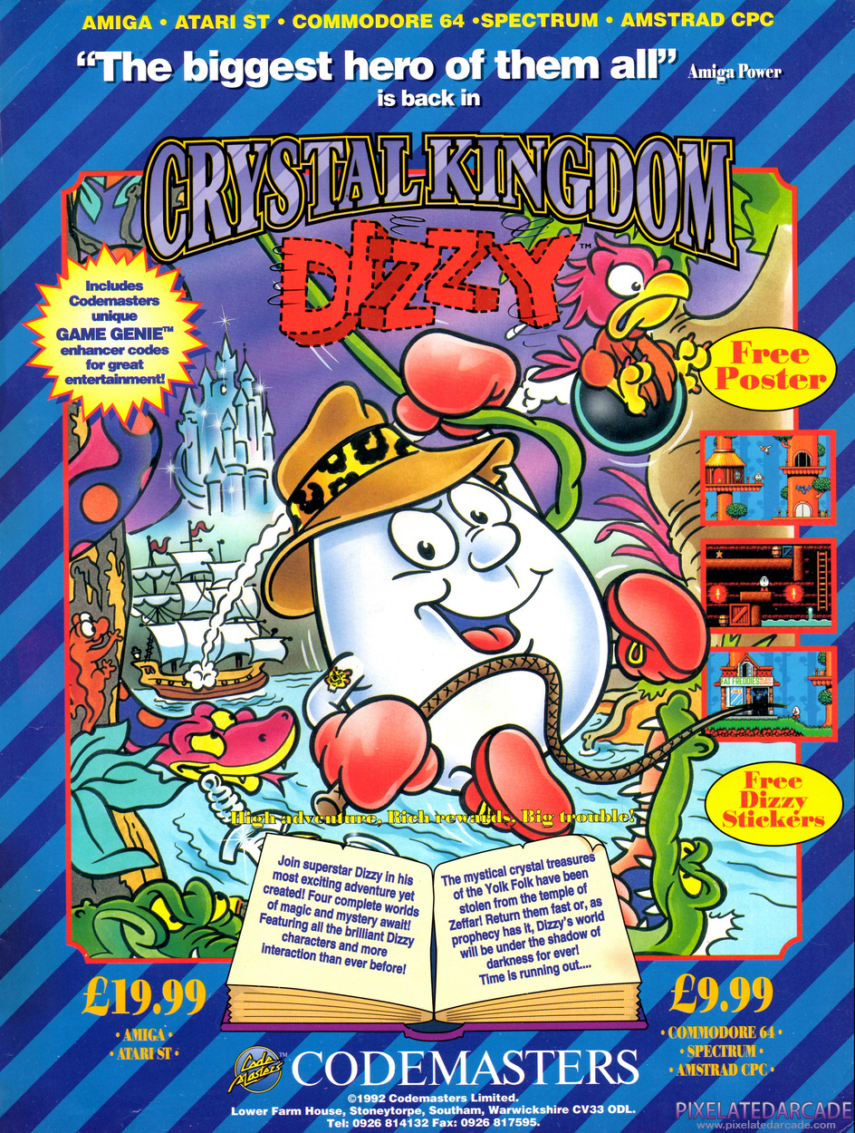 Crystal Kingdom Dizzy Advertisement: January 1993 magazine ad